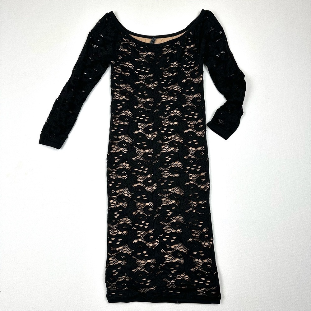 Guess Lace Burnout Textured Tubular Dress Bodycon Whimsigoth Witchy Grundge‎